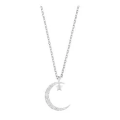 Estella Bartlett - Moon & Star Silver Plated Necklace Estella Bartlett Moon & Star Silver Plated Necklace