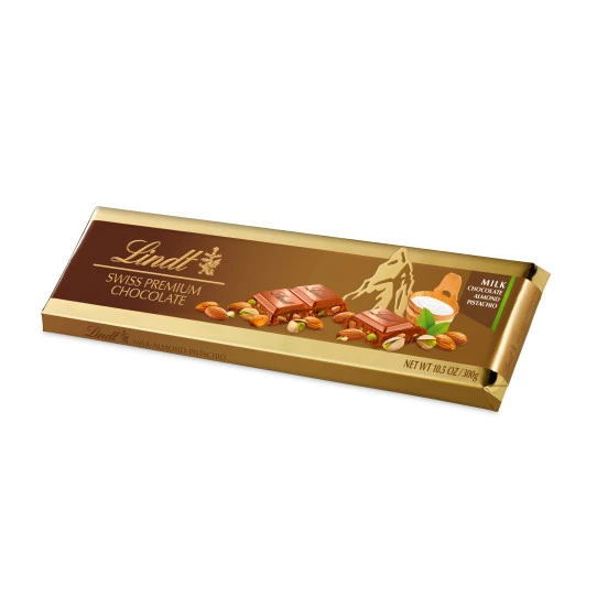 Lindt - Gold Bar Milk Almond Pistachio 300g Lindt Gold Bar Milk Almond Pistachio 300g 3 Lindt - Gold Bar Milk Almond Pistachio 300g Lindt Gold Bar Milk Almond Pistachio 300g